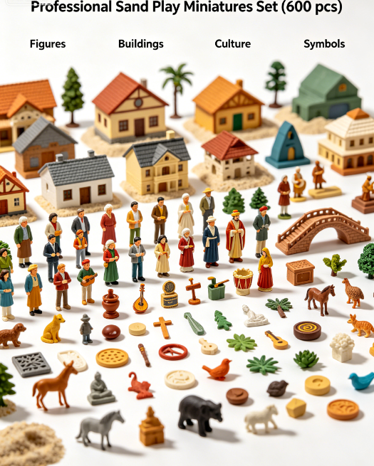 Professional Sand play Miniatures Set (600 pcs)
